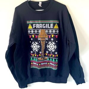 Black Holiday Christmas Sweatshirt Leg Lamp